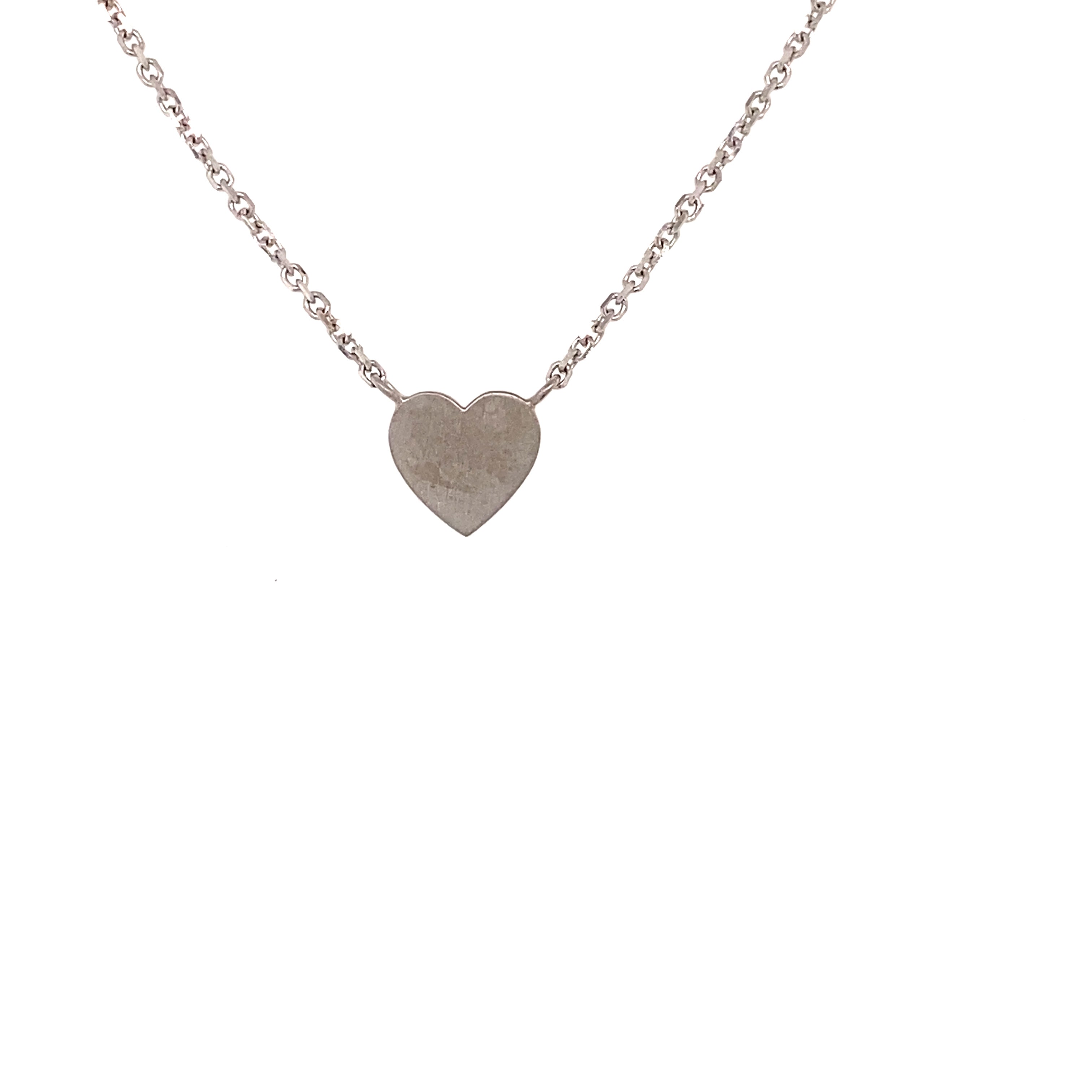 White Satin Finish Kids Heart Pendant Necklace - KHPN Brent Miller Jewelers