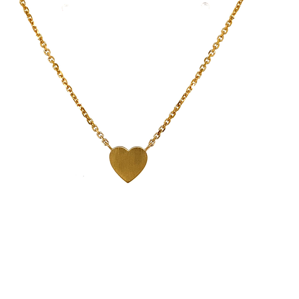 Yellow Satin Finish Kids Heart Pendant Necklace - KHPN Brent Miller Jewelers