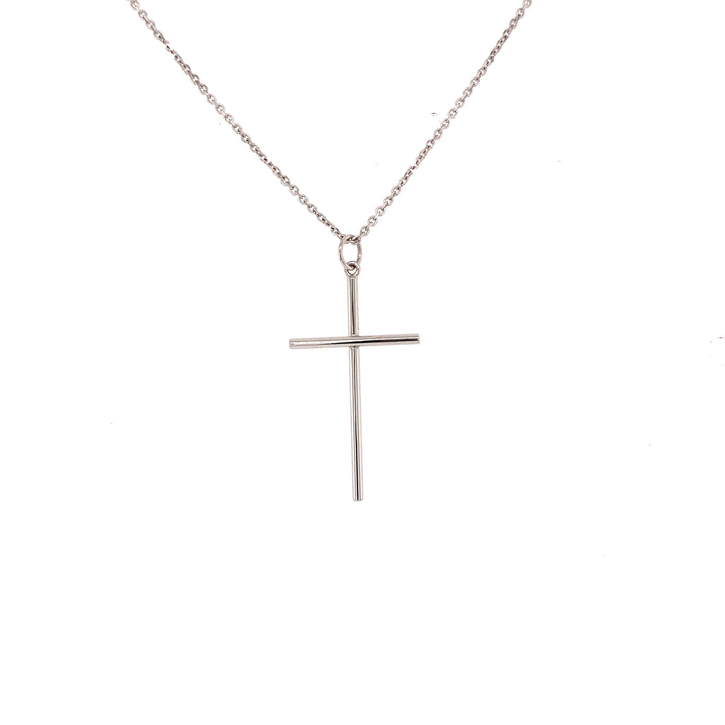 White Gold Large Cross Pendant -LCPW Brent Miller Gold