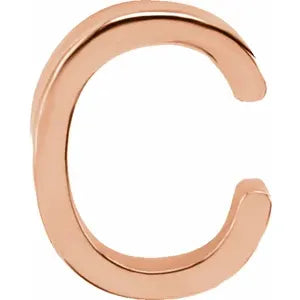 Rose Gold C Kids Initial Pendant Necklace -KIPNC