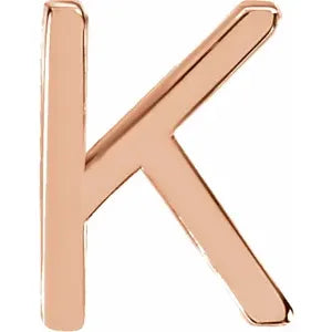 Rose Gold K Kids Initial Pendant Necklace -KIPNK