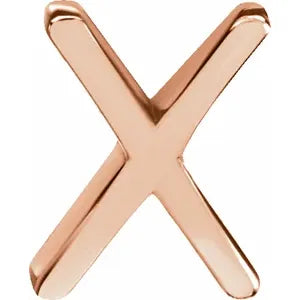 Rose Gold X Kids Initial Pendant Necklace -KIPNX