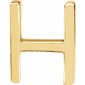 Yellow Gold H Kids Initial Pendant Necklace -KIPNH