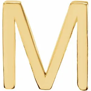 Yellow Gold M Kids Initial Pendant Necklace -KIPNM