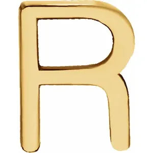 Yellow Gold R Kids Initial Pendant Necklace -KIPNR
