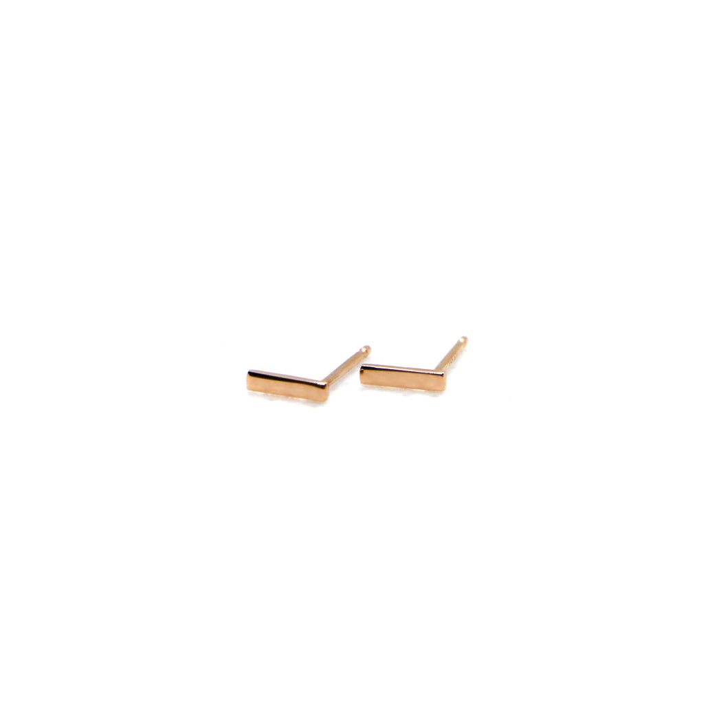 Rose Gold Mini Bar Stud Earrings -SBSER Brent Miller